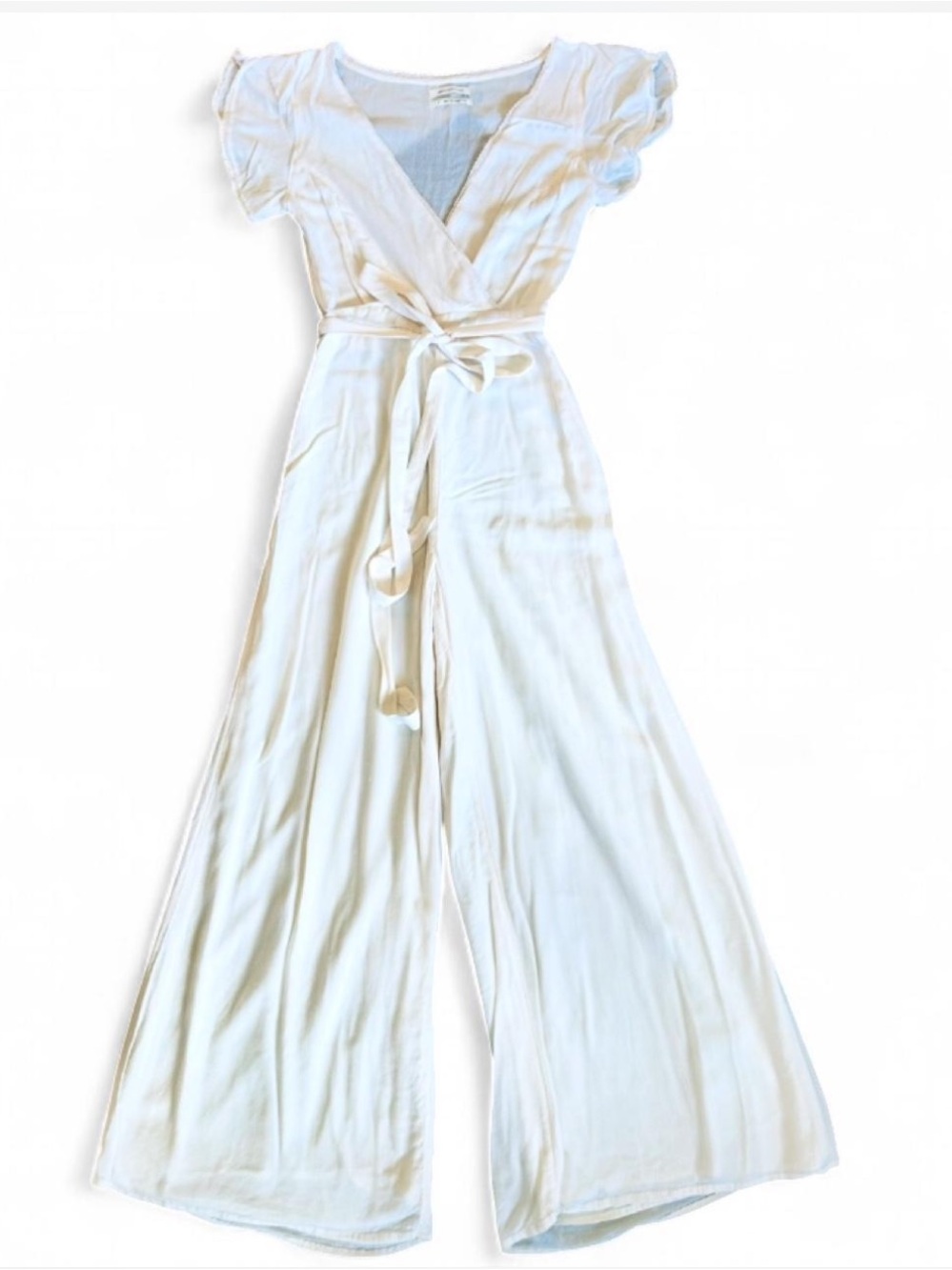 *Like New* URBAN OUTFITTERS Ties Waist Jumper with Pockets in Bright Ivory — 0